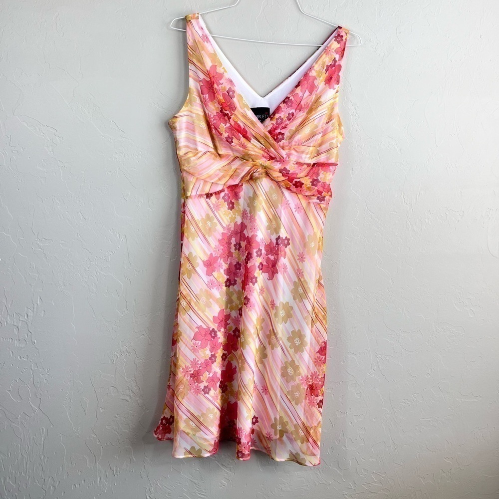 Scarlett Y2K Ditsy Pastel Floral Striped Mixed Print V Neck Mini Dress